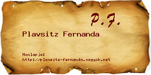 Plavsitz Fernanda névjegykártya